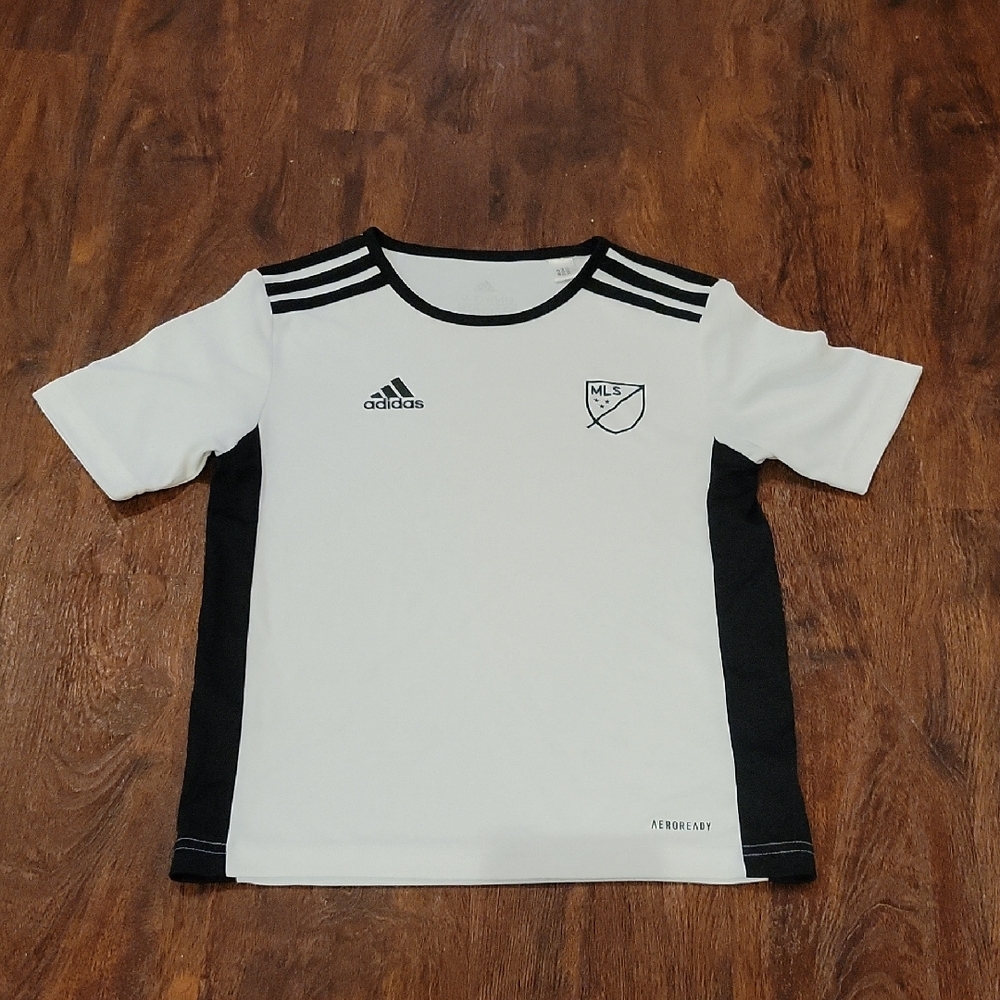 Adidas White and Black MLS Tee